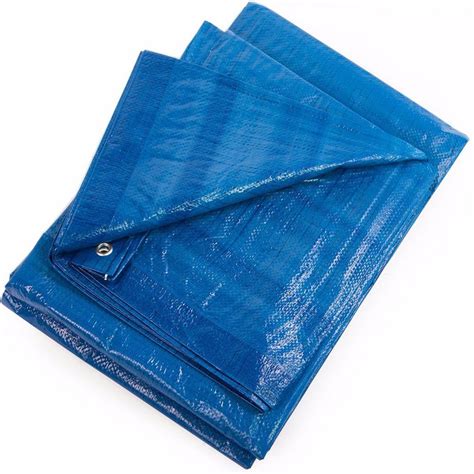 Xtremepowerus 40 Ft X 40 Ft All Weather Proof Tarpaulin Blue Heavy
