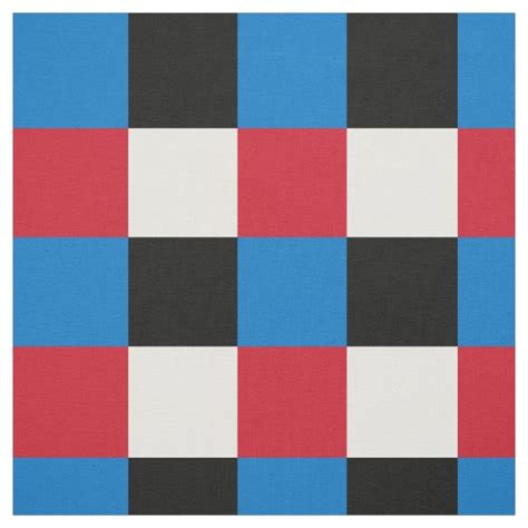 Red And Blue Checkerboard Pattern Fabric Zazzle