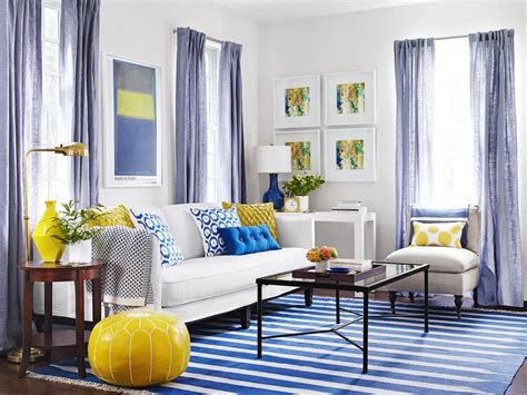 One Living Room 3 Bold Styles Blue Yellow Living Room Living Room