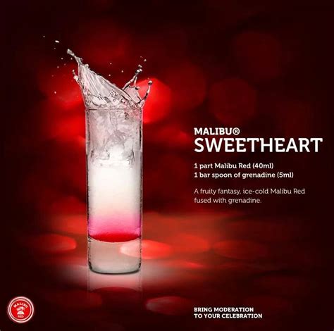 Discover your new cocktail with malibu rum. Malibu Sweetheart | Cocktail drinks, Mixed drinks ...