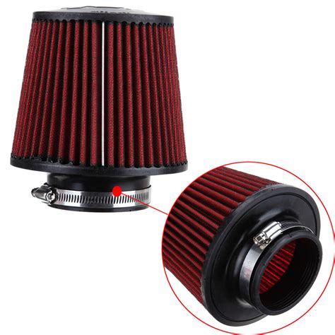 76mm Universal Red Finish Car Air Filter Cleaner Induction Kit Sports