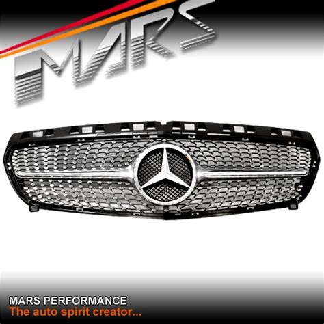 Chrome Silver Diamond Star A250 Style Front Bumper Bar Grille For