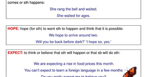 English In Jerez Language Snippets Hope Wait And Expect