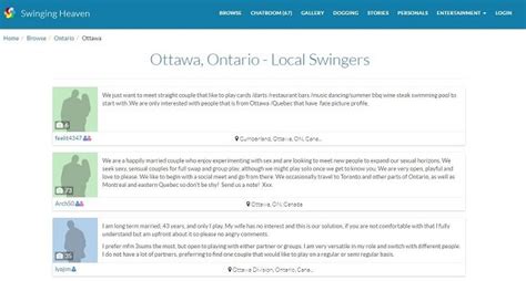 The Ottawa Swingers Guide Red Light Canada