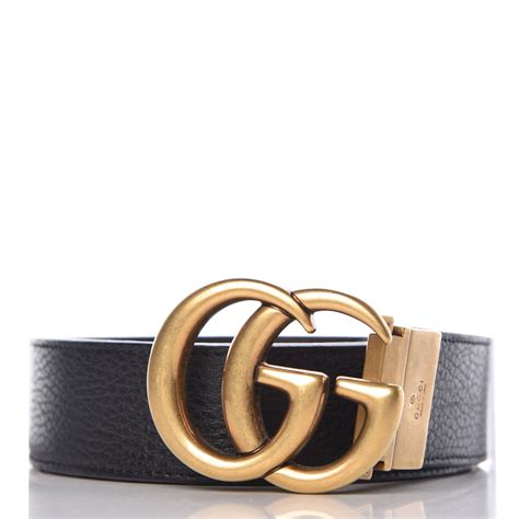Gucci Calfskin Double G Reversible Belt 90 36 Black Dark Brown 347879