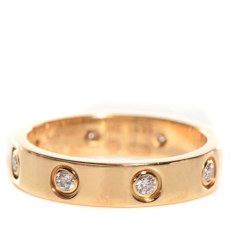 Cartier 18k Yellow Gold 8 Diamond 4mm Wedding Band Love Ring 50 525 100889
