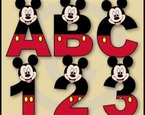 Mickey And Friends Alphabet Letters And Numbers Clip Art Pack Etsy