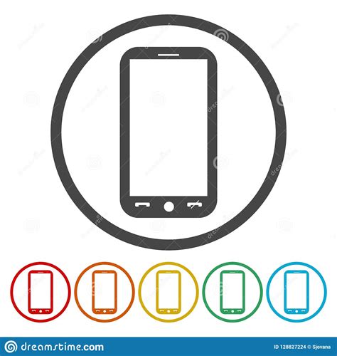 Mobile Phone Circle Icon Vector Illustration Stock