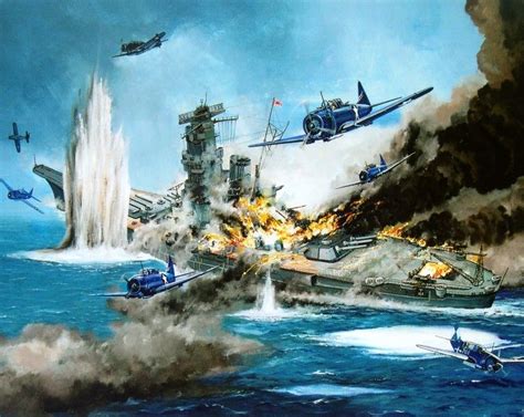 Warship Art Portrait Of Yamato Under Attack Apr 7 1945 By Michel