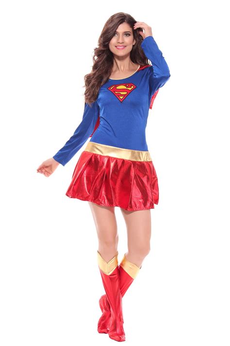 Women S Sexy Supergirl Costume Superhero Cosplay Fancy Dress Size M Xxl