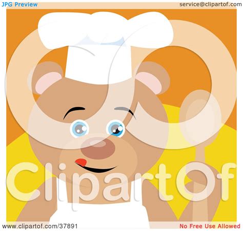 Clipart Illustration Of A Culinary Chef Teddy Bear In An Apron And