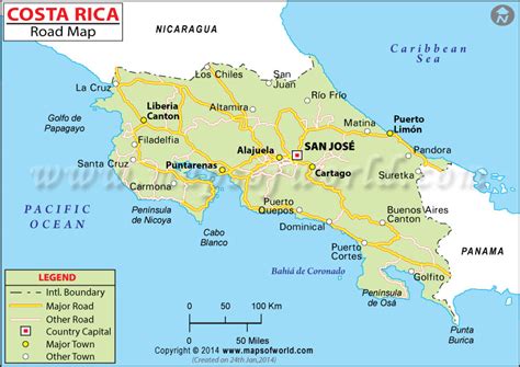 Costa Rica Road Map