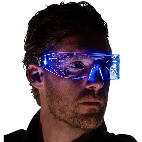 nightlife led light up glasses multicolor cyberpunk goggles rezz visor robocop futuristic