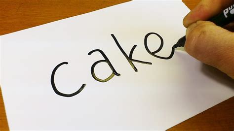 Figure drawing methods for artists: Very Easy ! How to turn words CAKE into a Cartoon for kids ...