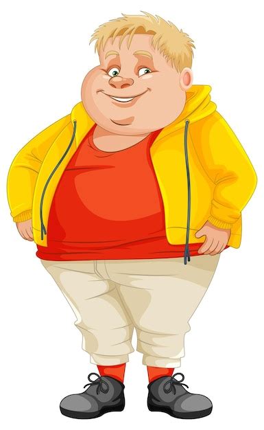 Premium Vector Fat Boy Cartoon Character