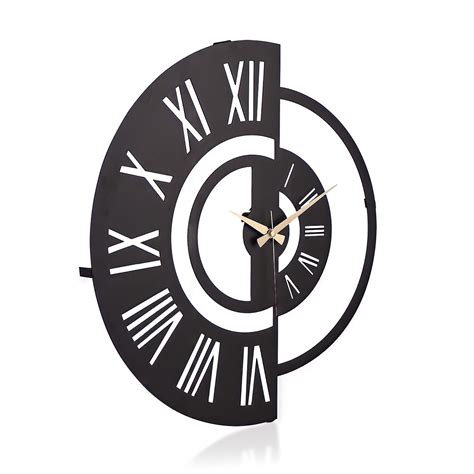 Black Metal Wall Clock Large Wall Clock With Roman Numerals Etsy