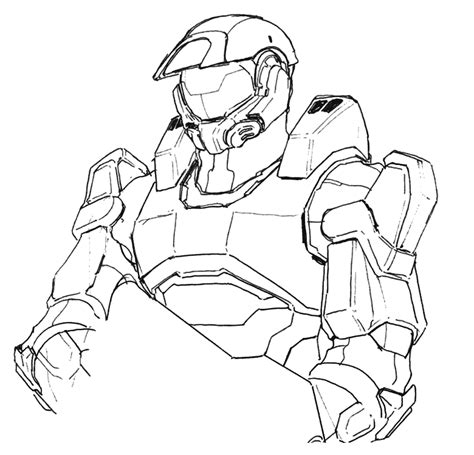 Master Chief Sketch Halo 2 Art Gallery