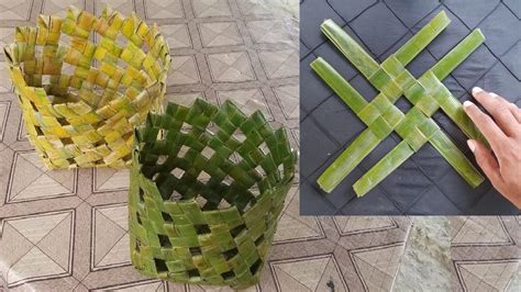 How To Weave A Coconut Leaf Basket Youtube