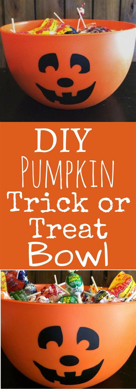 This Diy Pumpkin Trick Or Treat Bowl Is A Fun Halloween Craft Idea Using Your Cricut Machine