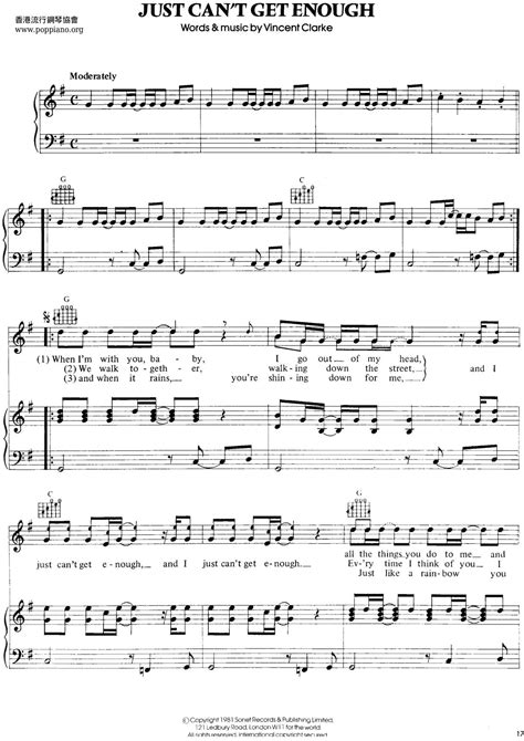 Depeche Mode Just Cant Get Enough Sheet Music Pdf Free Score Download ★