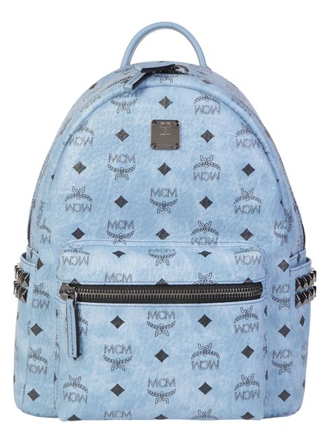 Mcm Start Backpack In Light Blue Modesens Backpacks Bags Rucksack