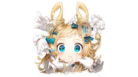 Download 1956x1100 Cute Anime Girl Animal Ears Blonde