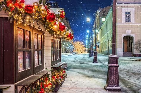 Christmas Snow Street Wallpapers Wallpaper Cave