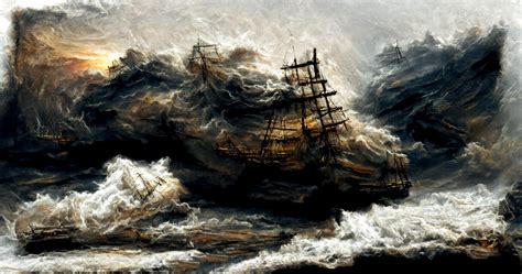 Artstation Tall Ship In Stormy Sea