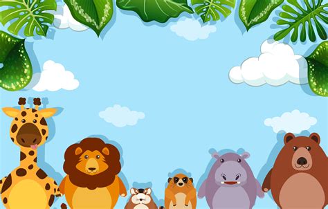 Background Template With Wild Animals 448234 Vector Art At Vecteezy