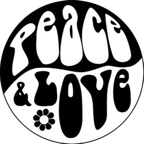 Peace And Love Vinyl Sticker Black And White Stickers Peace And Love