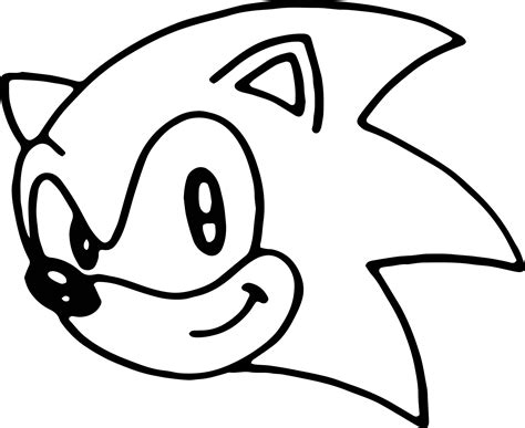 Sonic Cute Face Easy Coloring Page