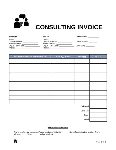Consulting Invoice Template Fillable Printable Pdf Forms Hot Sex Picture