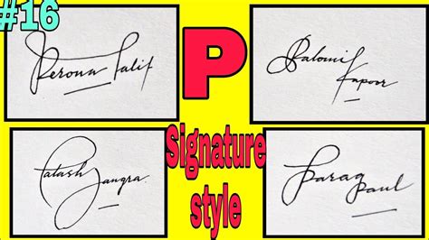Beautiful Signature Signature Of Alphabet P Anup Calligraphy