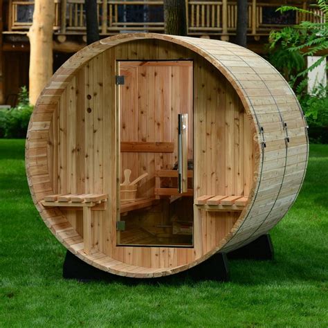 Almost Heaven Hudson 4 Person Barrel Steam Sauna Delivery Only