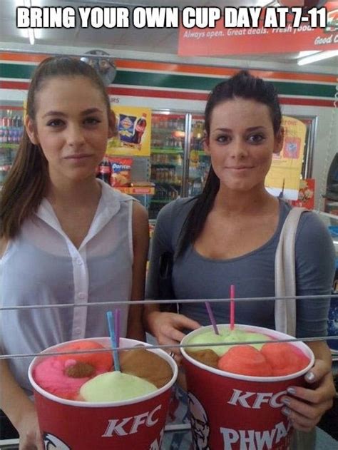 Girls Get The Most From Bring Your Own Cup Day At 7 11 Big Bucket