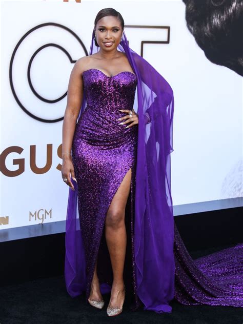 Jennifer Hudson Wows In A Purple Gown And See Through Heels At ‘respect Footwear News Hungry
