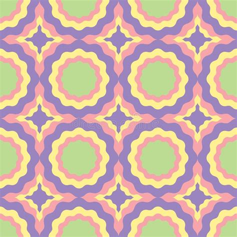 Abstract Seamless Pattern With Wavy Rings Colorful Vector Illustration