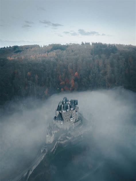 Mist Gray Castle Surrounded By Fog And Trees Fog Image Free Stock Photo