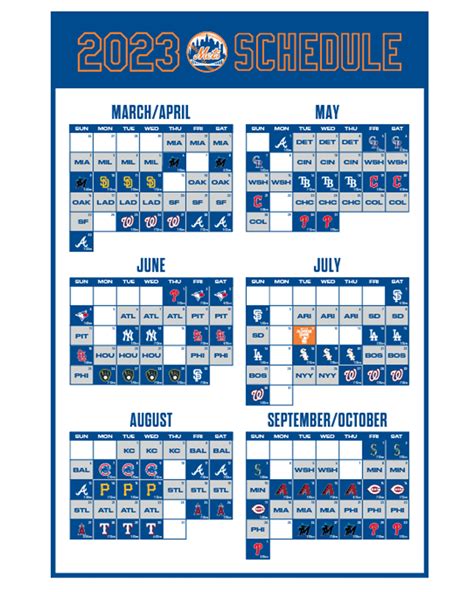 Printable Mets Schedule Find Out The Dates Opponents And Times Of