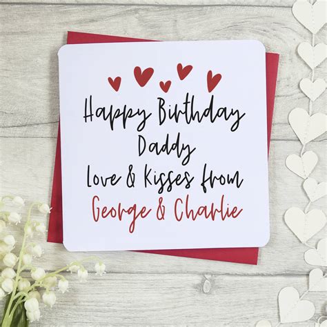 Happy Birthday Daddy Love And Kisses Personalised Card By Parsy Card Co