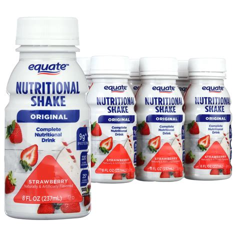 Equate Original Nutritional Shake Strawberry 8 Fl Oz 6 Count Home And Garden