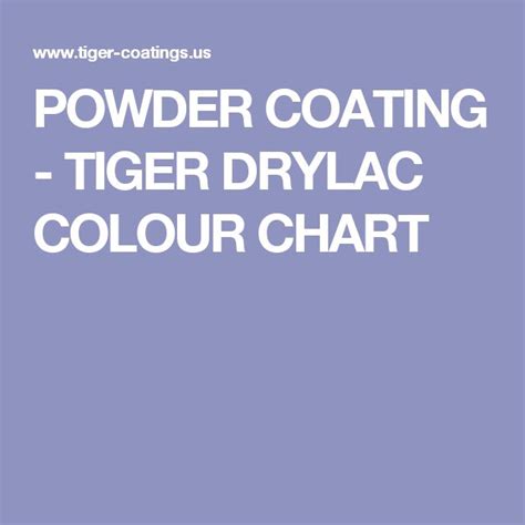 Powder Coating Tiger Drylac Colour Chart Color Chart Powder
