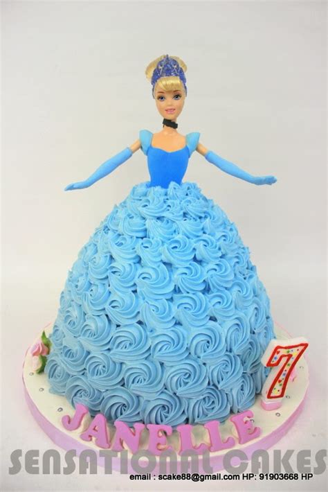 Delight your dearest princess with a princess doll cake for her birthday event. The Sensational Cakes: Cinderella DOLL 3D ROSETTE OMBRE ...