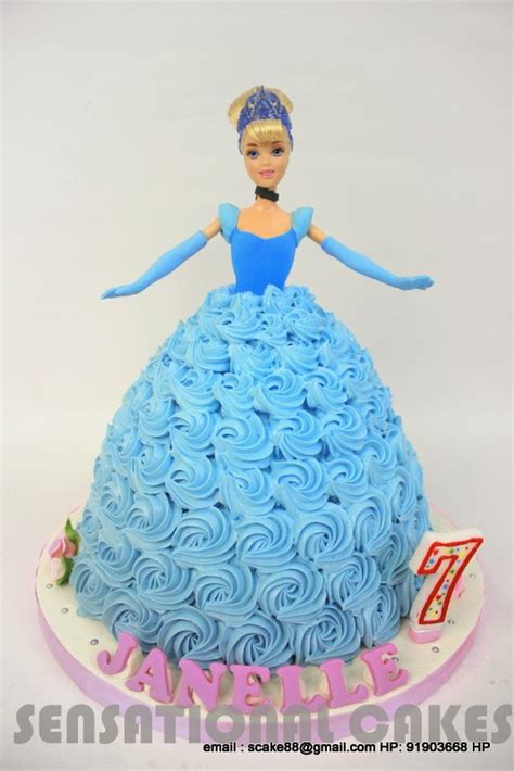 See how to make frozen elsa doll cake, beauty & the beast belle doll cake, cinderella doll cake, rapunzel doll cake, shopkins these easy princess doll cakes & shopkins cake are great birthday cakes for your little kids party. The Sensational Cakes: Cinderella DOLL 3D ROSETTE OMBRE CAKE SINGAPORE # PRINCESS DOLL CREAM ...