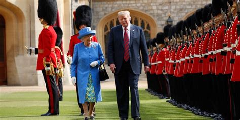 President Trump First Lady Melania Trump Meet Queen Elizabeth Ii At
