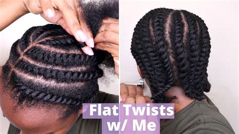 How To Flat Twist C Natural Hair Beginner Friendly Youtube