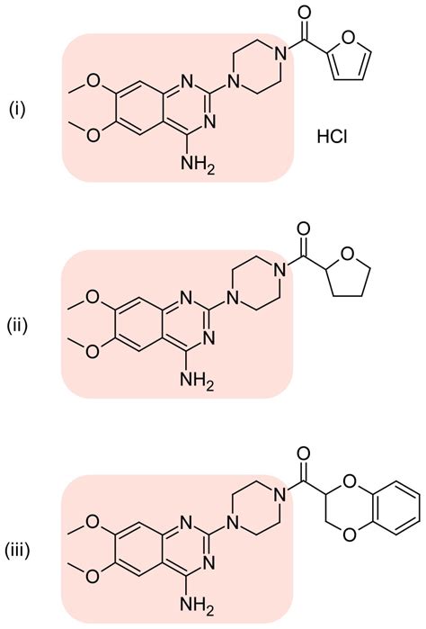 Chemical Structures Of Three Alpha One Adrenoreceptor Blockers I Download Scientific Diagram
