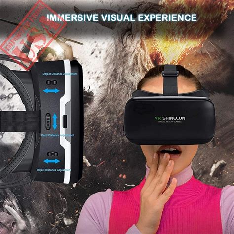 vr shinecon headset with remote controller 3d glasses goggles hd virtual reality headset