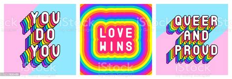 Set Of 3 Lgbt Pride Month Cards You Do You Love Wins Queer And Proud