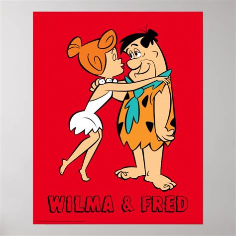 The Flintstones Wilma Kissing Fred Poster